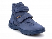 211-22 Тотто (Totto), ботинки демисезонные утепленные, байка, кожа, синий. в Алмате