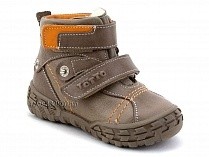 248-134,88,85 Тотто (Totto), ботинки демисезонные утепленные, байка, коричневый, бежевый, оранжевый, кожа. в Алмате
