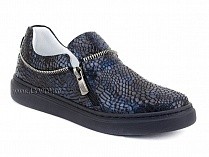 295-114(31-36) Миниколор (Minicolor), туфли детские ортопедические профилактические, кожа, синий крокодил в Алмате