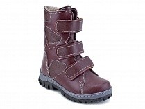 207б (21-30) Аквелла (Akwella), ботинки зимние ортопедические с высоким берцем, натуральная шерсть, кожа, бордовый в Алмате