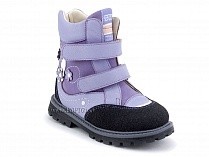 504 (26-30) Твики (Twiki) ботинки детские зимние ортопедические профилактические, кожа, нубук, натуральная шерсть, сиреневый в Алмате