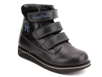 23-253 Сурсил (Sursil-Ortho), ботинки детские ортопедические с высоким берцем, кожа, нубук, черный в Алмате