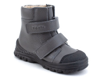3381-721 Тотто (Totto), ботинки детские утепленные ортопедические профилактические, байка, кожа, серый в Алмате