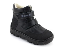 BL-271(05) Боттилини (Bottilini), ботинки  детские демисезонные  ортопедические профилактические, кожа, байка, черный в Алмате