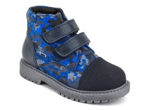 201-721 (26-30) Бос (Bos), ботинки детские утепленные профилактические, байка,  кожа,  синий, милитари в Алмате