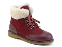 А44-071-3 Сурсил (Sursil-Ortho), ботинки детские ортопедические профилактичские, зимние, натуральный мех, замша, кожа, бордовый в Алмате