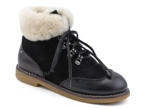 А44-071-2 Сурсил (Sursil-Ortho), ботинки детские ортопедические профилактичские, зимние, натуральный мех, замша, кожа, черный в Алмате