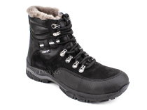075-111-211-160 (37-40) Джойшуз (Djoyshoes) ботинки подростковые зимние ортопедические профилактические, натуральный мех, нубук, кожа, черный 