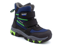 061-111-160 (26-30)Джойшуз (Djoyshoes) ботинки  ортопедические профилактические мембранные утеплённые, флис, мембрана, нубук, темно-синий, черный 
