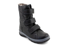 207ч (26-30) Аквелла (Akwella), ботинки зимние ортопедические с высоким берцем, натуральная шерсть, кожа, черный в Алмате