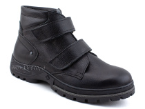 308БР Аквелла (Akwella), ботинки подростковые демисезонные  утепленные  ортопедические, ворсин, кожа, черный 