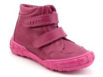 201-267 Тотто (Totto), ботинки демисезонние детские профилактические на байке, кожа, фуксия. в Алмате