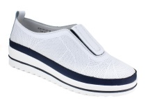 K231-R-LX-16-A (41-43) Кумфо (Kumfo) туфли для взрослых, перфорированная кожа, белый, синий в Алмате