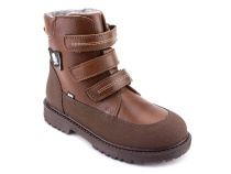 204-52 (26-30) Бос (Bos), ботинки детские демисезонные ортопедические профилактические, байка, кожа, коричневый в Алмате